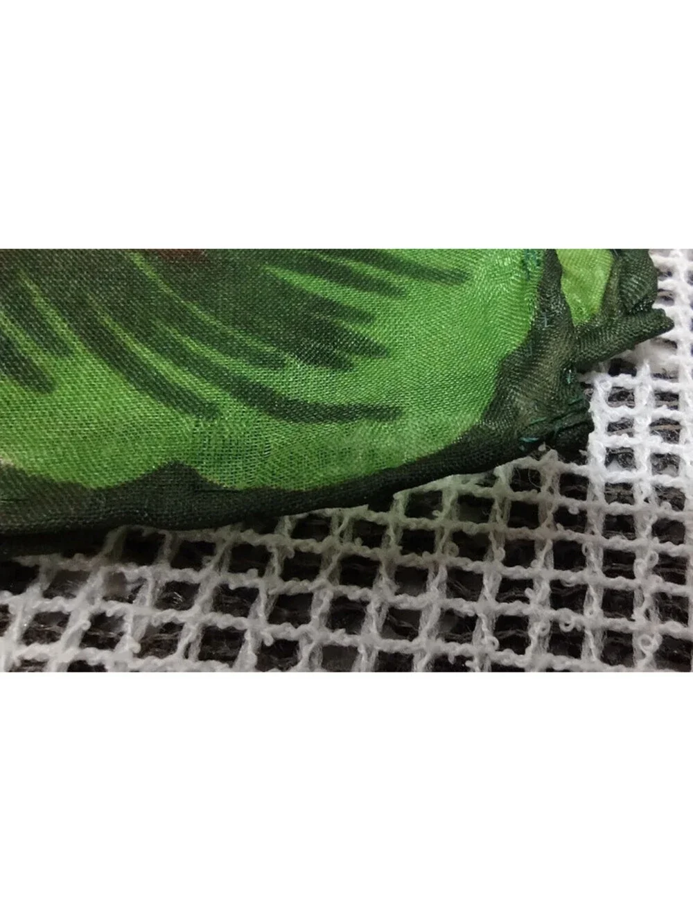 Vintage 40s Orange Floral Handkerchief Fine Silk Neck Scarf 1940s Colors Green